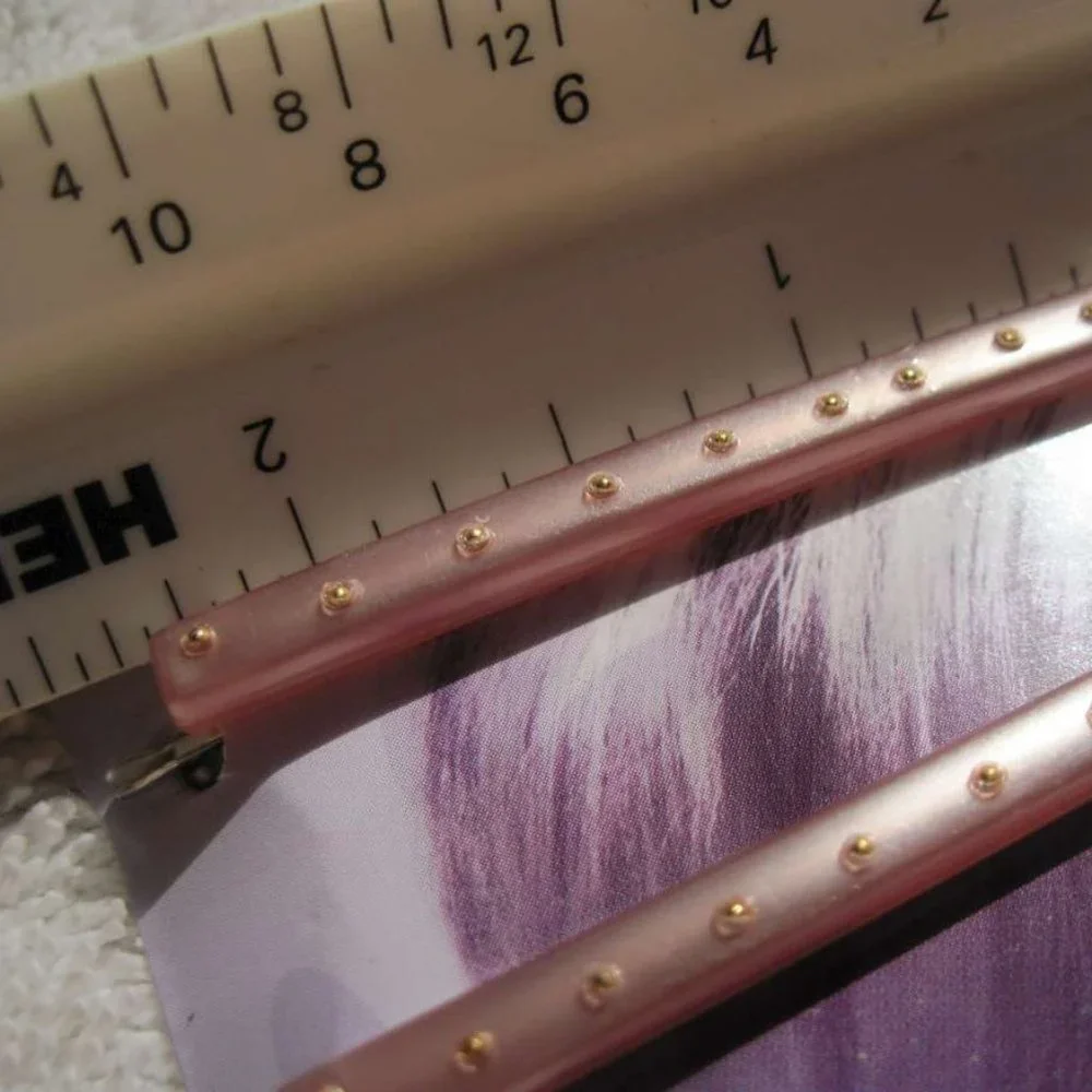 4 Goody Anita Bobby Slides Hair Pins Pearl Pink Magenta Beige White Gold Spots